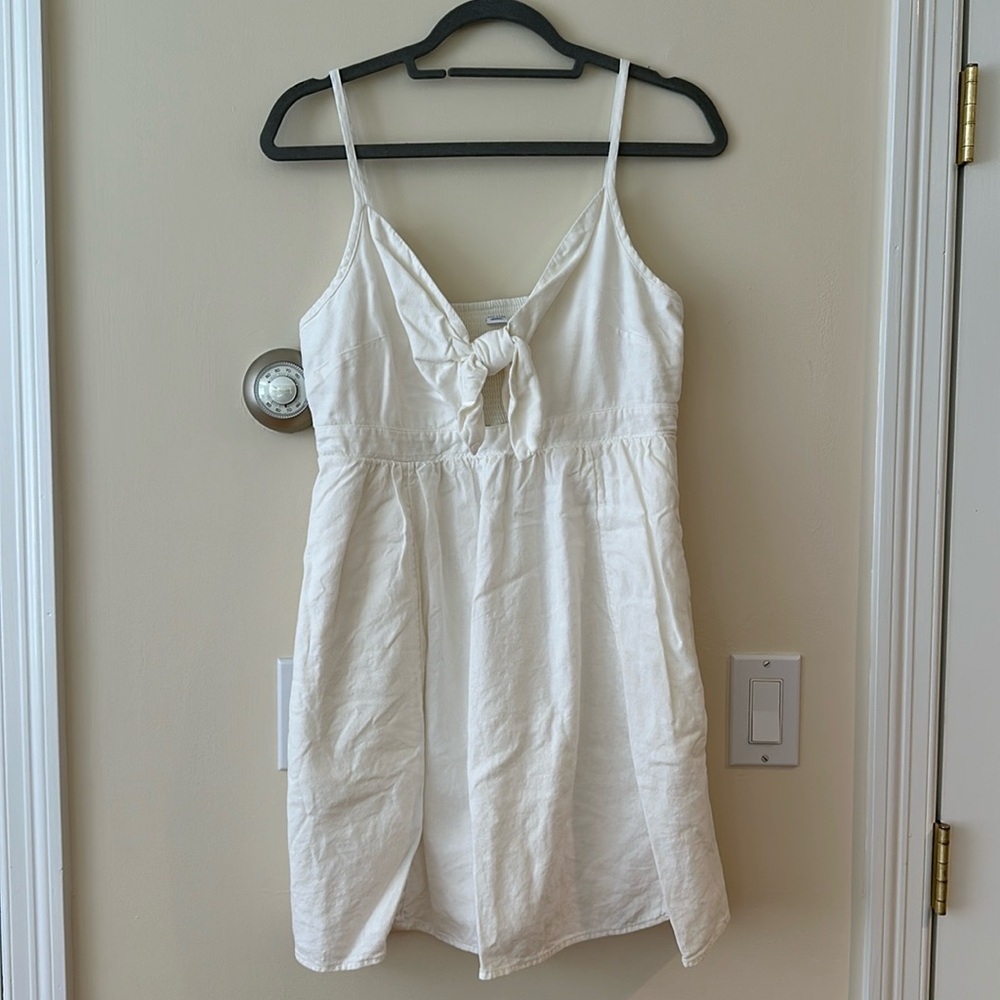 White linen dress